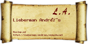 Lieberman András névjegykártya